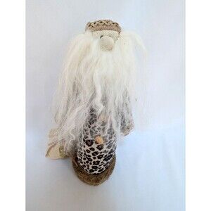 Nordic Gnome Tomte Plush Figurine Leopard Print Rustic Home Decor